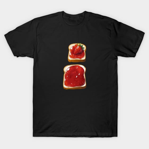 Strawberry Kawaii Yummy Sandwich Vintage Since Retro Toast Bread Loaf Strawberries T-Shirt by Flowering Away